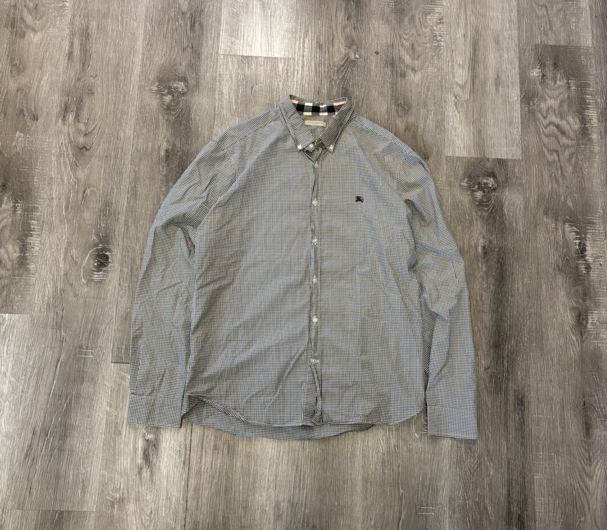 Burberry Brit Gingham Button Down Shirt Men’s XL Check Long Sleeve