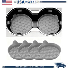 Car Cup Holder Coaster Anti-slip Silicone Liner 4-pack Graycolor Gray
