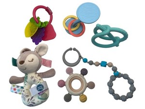 Lot of 6 Baby Teething Teething Toys Oakley Grace Nuby Taggies Lamaze Frida