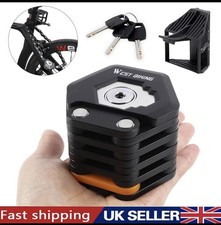 Folding Bike Chain Lock, Heavy Duty Alloy Steel, Foldable Lock with Mount NEW