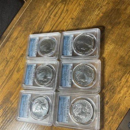 2021 Morgan/Peace Silver Dollars Six Coin PCGS MS 70 Advanced Release PRICE DROP