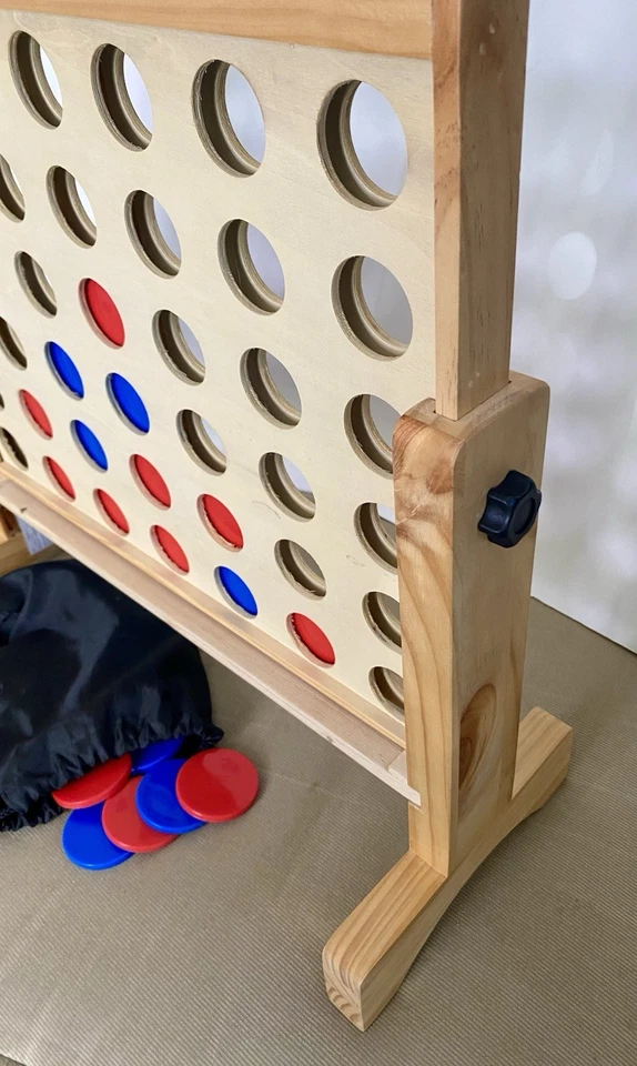 Large CONNECT FOUR 4 Game Wooden Kids Adults Classroom Fun -Read Description - Image 2 of 4