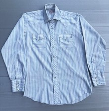 Vintage H Bar C Ranchwear Shirt Western Pearl Snap Long Tail USA Size L Or XL