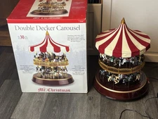 Mr. Christmas Animated Double Decker Carousel Lights Up, Spins And Plays30 Songs