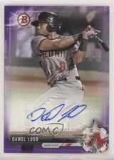 2017 Bowman Retail Prospect Auto Purple 42/250 Dawel Lugo #PA-DLU Auto 2x4