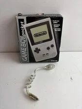 Nintendo Game Boy Pocket Silver System MGB-001 Complete CIB Good Condition RARE!