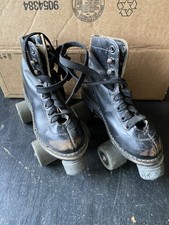 VINTAGE CHICAGO CHILDS YOUTH LEATHER SKATES BLACK SIZE 0