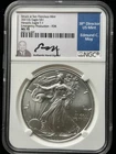 2021 San Fran Silver Eagle NGC MS70 Heraldic Eagle T-1 Moy Signed MINT++