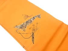7561602: JAPANESE KIMONO JAPANESE NAGOYA OBI / SHRIMP PATTERN / ARTIST WORK