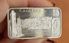 LINGOTTO DA 1 OZ ONCIA  CAGLIARI ARGENTO SILVER PURO 999 PROOF OTTIMA QUALITA'
