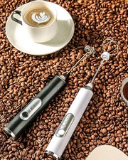 Milk Coffee Frother USB Electric Whisk Egg Beater Handheld Drink Frappe Mixer UK