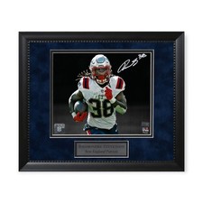 Rhamondre Stevenson Patriots Signed Autographed 8x10 Photo Framed to 11x14 NEP