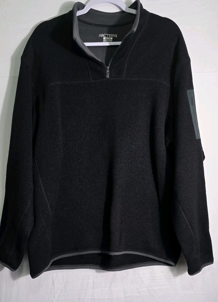 ARC'TERYX Giacca pile Arcteryx 1 4 zip uomo taglia XLarge tinta unita nera outdoor escursionismo