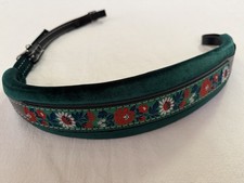 Accordion Green Velvet And Black, Leather, Alpine Floral Folk Style One Only