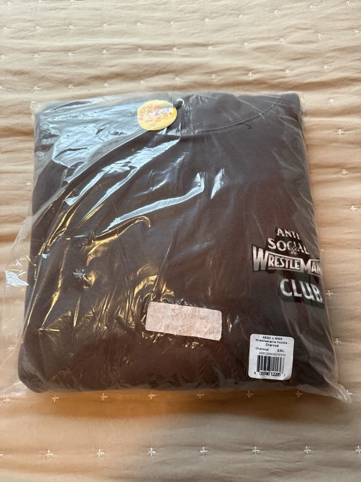 Anti Social social Club Wrestle Mania Charcoal Grey Hoodie size 2xl - Image 3 of 4