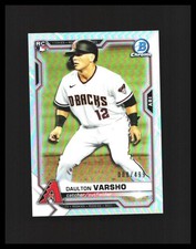 2021 Daulton Varsho Rookie Card Bowman Chrome Refractor /499 #95 Diamondbacks. rookie card picture