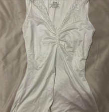 SLT Vintage White Satin Lace Camisole Tank Top Size Small