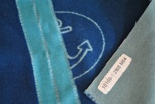 Blue fabric remnant with anchor 19 in x 66 in