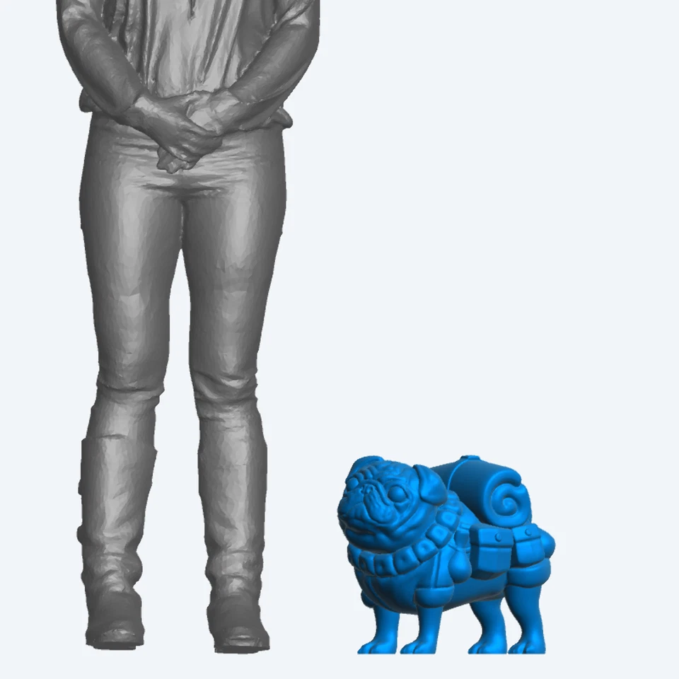 Scale Model Expedition Pug with Backpack Bedroll, A22 - Image 3 of 4