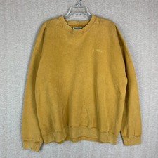 Vintage Levi’s Crewneck Sweatshirt Sz L USA Made Yellow Faded Logo Grunge Skate