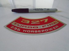 Reproduction Chevy 327235hp Turbo-fire Air Cleaner Decal Reproduction Chevy 327235hp Turbo-fire Air Cleaner Decal