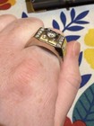 JBR Men's 14k Yellow Gold Diamond Signet Band Ring Size 10.5 Square — photo 6