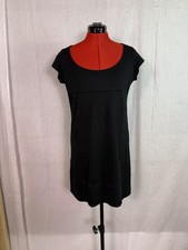 New York And Co Black Dress Size Medium Black Cap Sleeve Knee Length D762