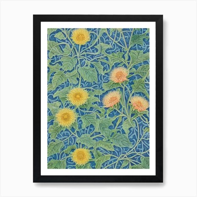 Kiwano Vintage Botanische Früchte Kunst Gerahmtes Wandbild Poster Leinwanddruck Bild