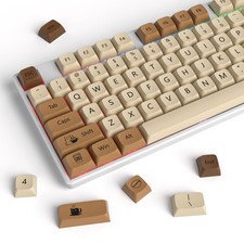 138 Keys Coffee Cat XDA Profile PBT Keycaps Dye Sub For 75 Gaming Keyboard
