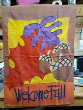 Welcome Fall Leaves Decorative House Flag 28" x 40"