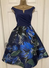 STUNNING COAST NAVY BLUE MULTI FLORAL OCCASION POCKETS DRESS SIZE 12