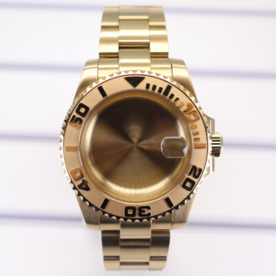 40mm PVD Gold Uhrengehäuse Yacht Keramik Lünette Saphirglas Für NH35 2824 PT5000