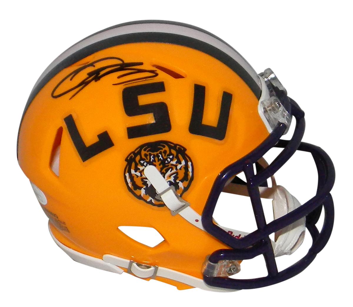 ODELL BECKHAM JR AUTOGRAPHED SIGNED LSU TIGERS SPEED MINI HELMET