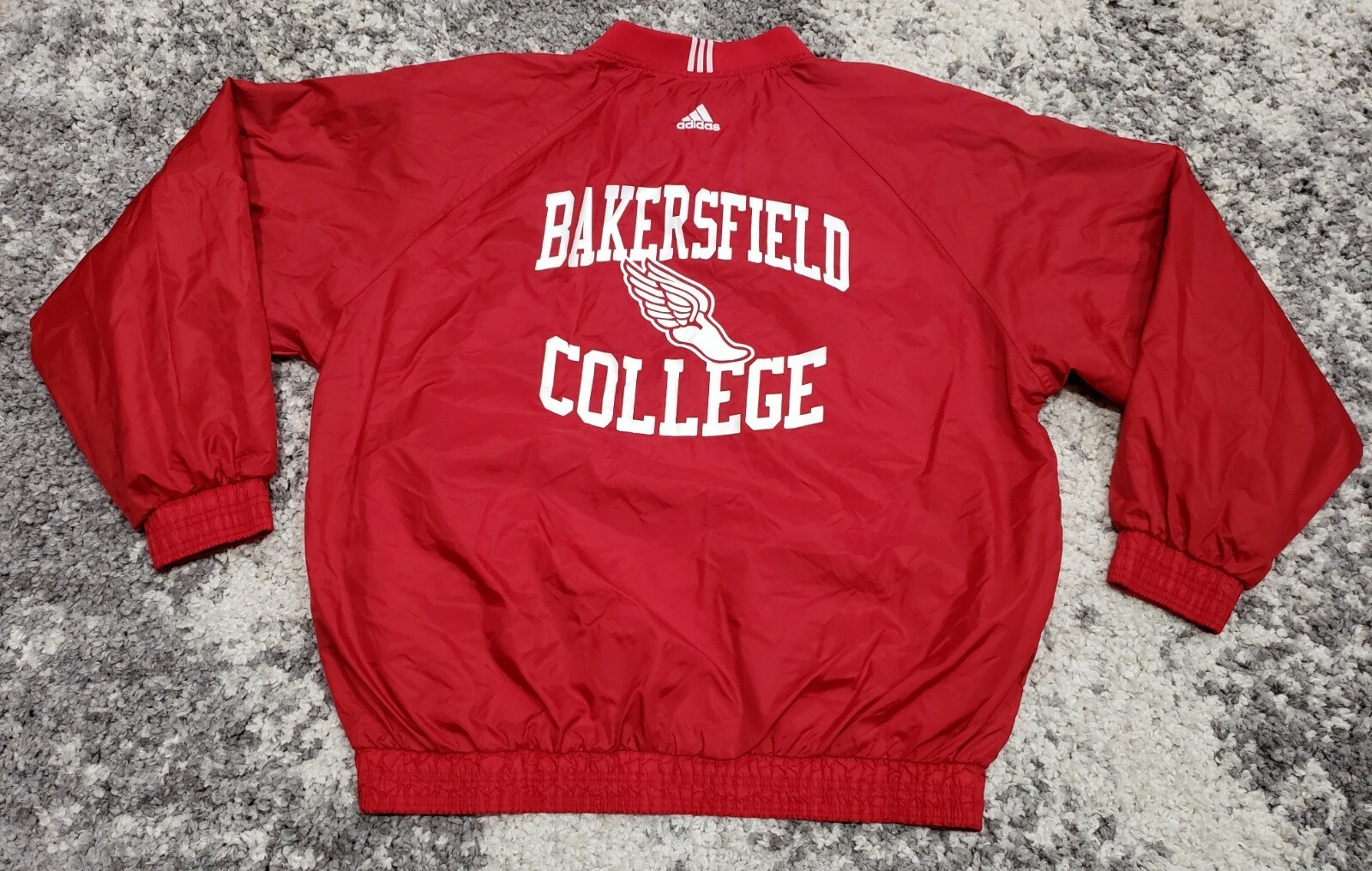 Vintage Adidas Bakersfield College Track And Field Windbreaker Jacket Men XL Red eBay