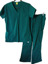 Fashion Seal Green Scrub Top and Pants Women's Size S Healthcare
