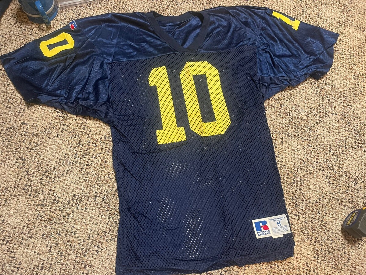Vintage 1990s Michigan Wolverines Russell Football Jersey M #10