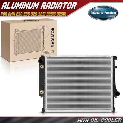 Radiator w/ Oil Cooler for BMW E30 E36 325 325i 325is 325iX 1988-1991 2.5L Auto