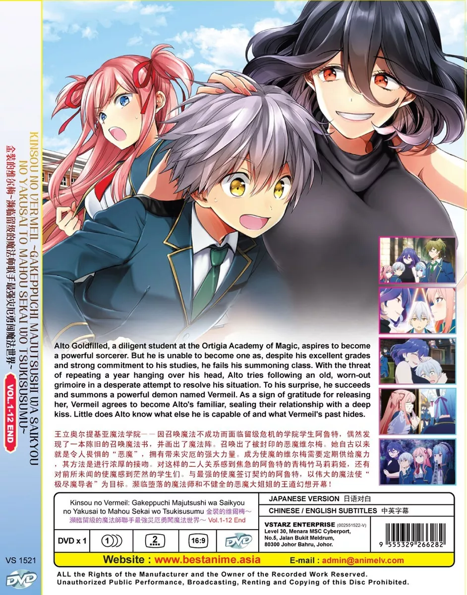 DVD ANIME KINSOU NO VERMEIL:GAKEPPUCHI MAJUTSUSHI VOL.1-12 END ENGLISH  SUBTITLE