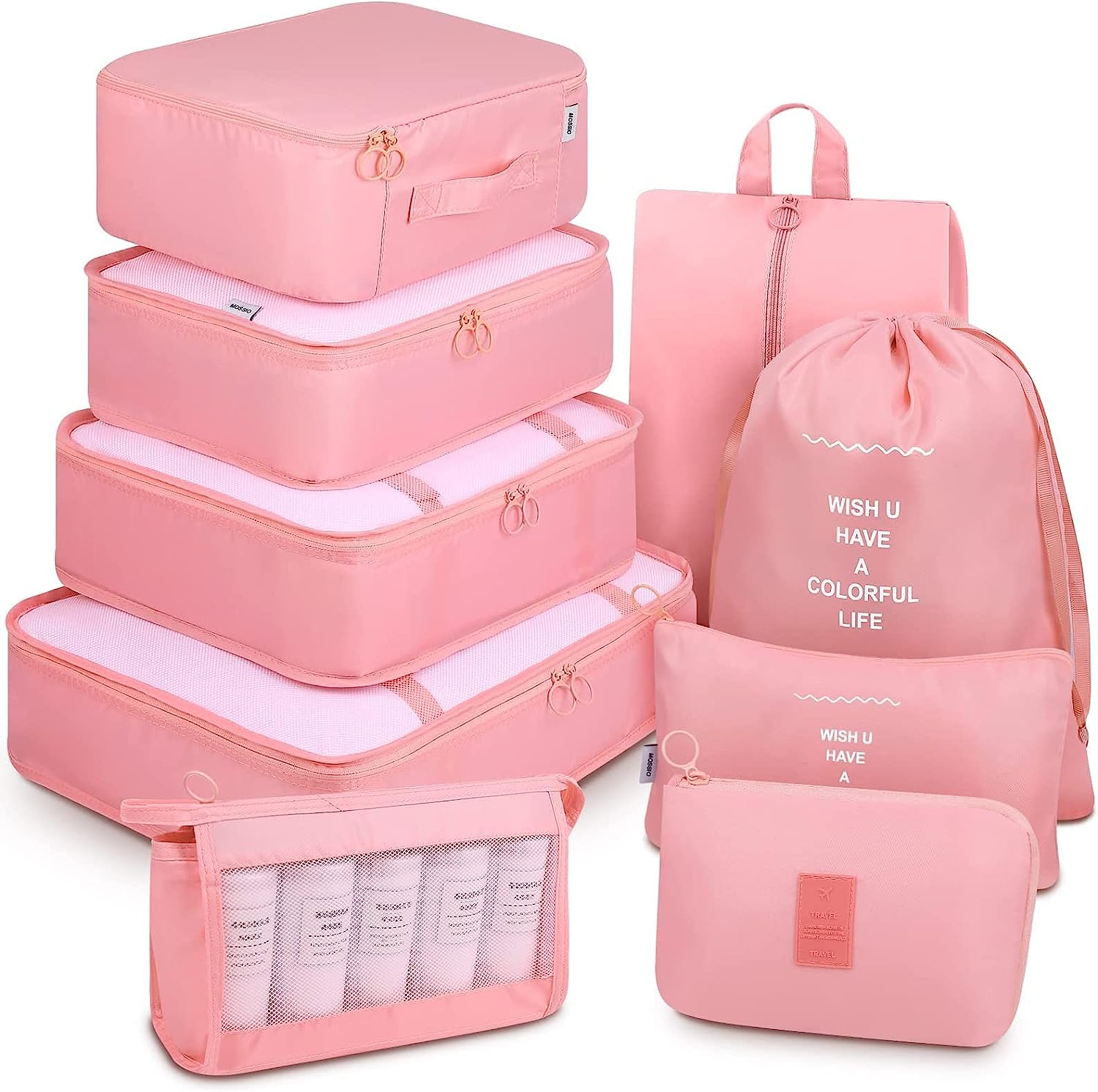 Packing Cubes, 9 Set Compression Packing Cubes for Carry on Luggage with Shoe Ba-image