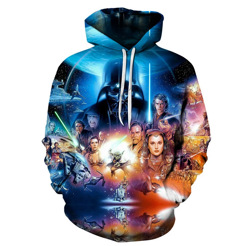 Star Wars 3D Print Blue Hoodie Men Women Teens Casual Pullover Jacket Tops  | eBay