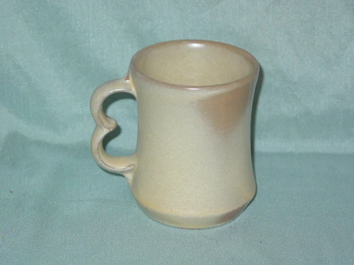 Vintage Frankoma Pottery Cream & Tan  Desert Sand Mug #C9