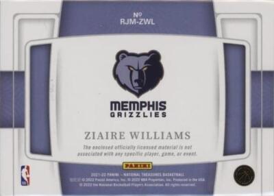 2021-22 Panini National Treasures - Ziaire Williams #RJM-ZWL for