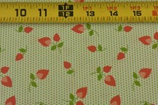 By 1/2 Yd, Pink Floral on Green White Quilt Cotton, Moda, Corey Yoder, B1680