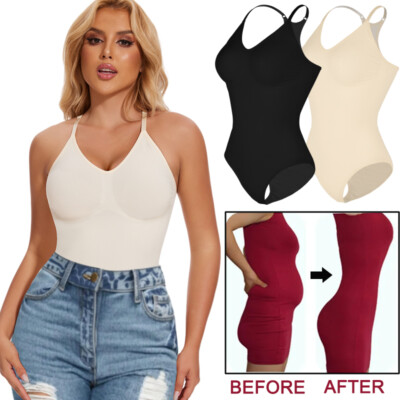 Racerback Damen Bauchkontrolle Bodysuit Shapewear Shaper Tanktop Figurformende