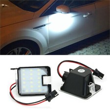 2x Led Side Mirror Puddle Lights White Lamp Assembly For Ford Focus Escape C-max