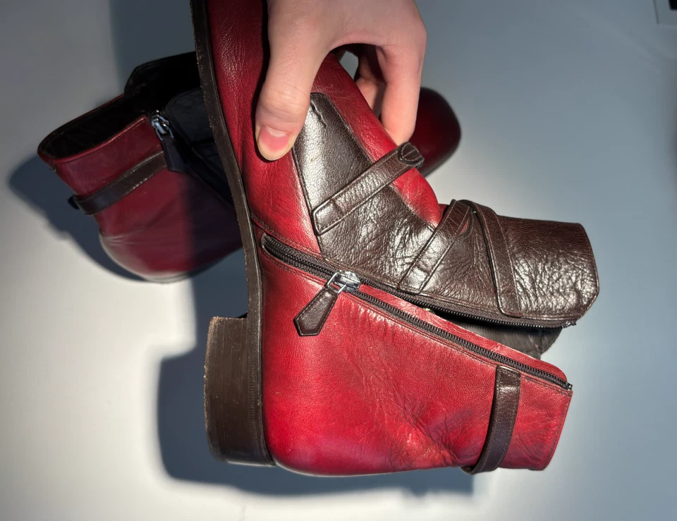 Prada Boots Brown Two Tone Buckles Flat Ankle Moto Riding (44.5 eu 10.5 us) - Imagen 2 de 4