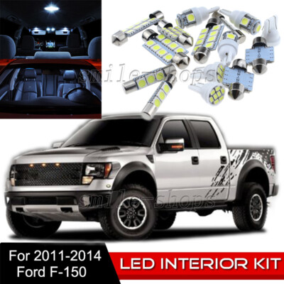 Kit De Luces LED Blancas Para Interior Ford F150 Raptor 2011-2013 - 12 Piezas, Marca Equinox Global
