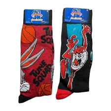 Space Jam Movie Socks Lot of 2 Pairs Bugs Bunny Tasmanian Devil Size 6-12