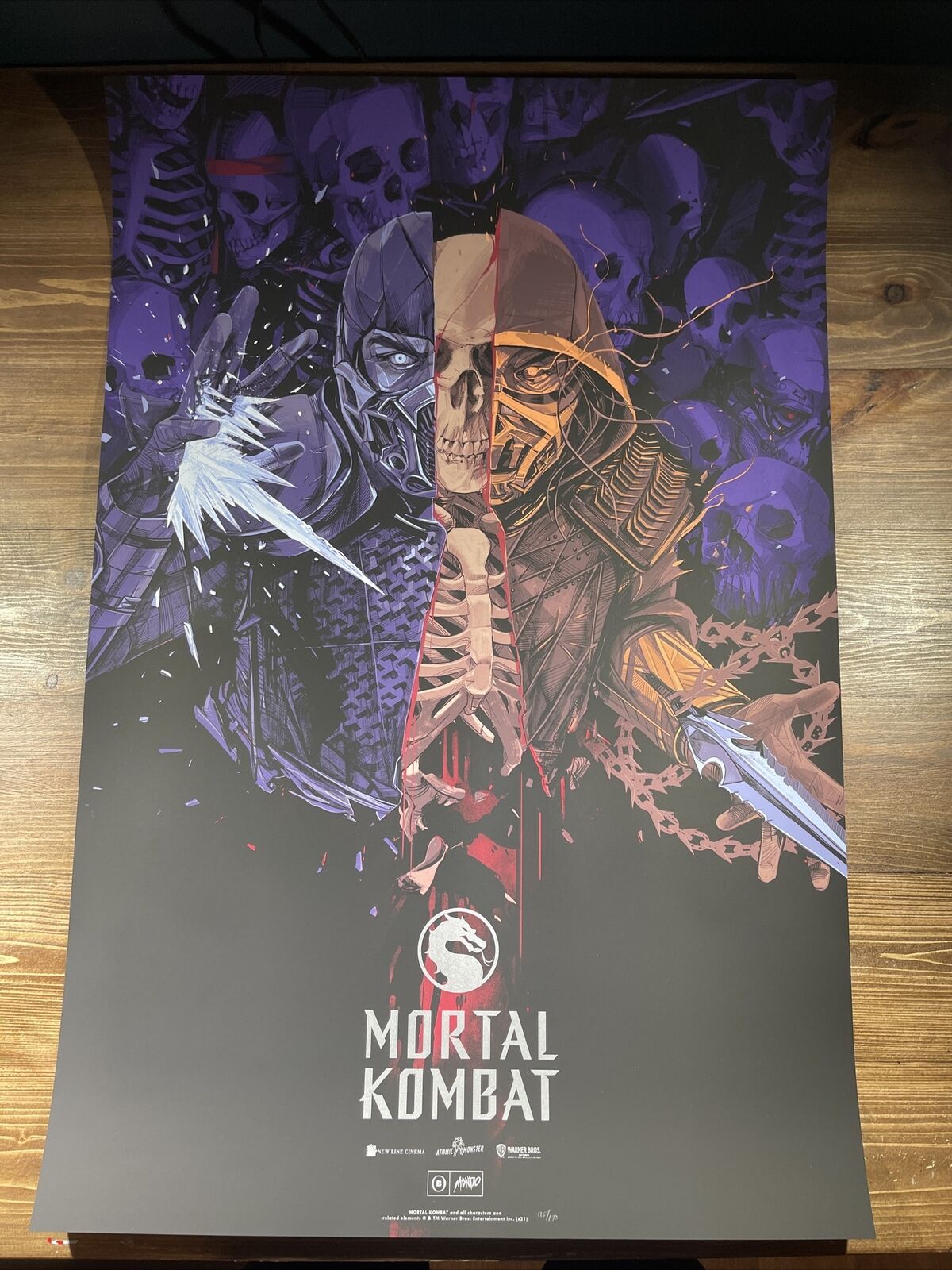 Mondo “Mortal Kombat” Art Screen Print Movie Poster By Oliver Barrett XX/170 Nowa praca, obfita