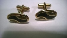 Vintage Splendid "Black Onyx Ornament" Cufflinks